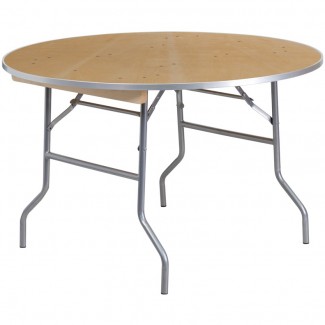 XA-48-BIRCH-M-GG 48 inch round commercial banquet hotel hospitality folding table